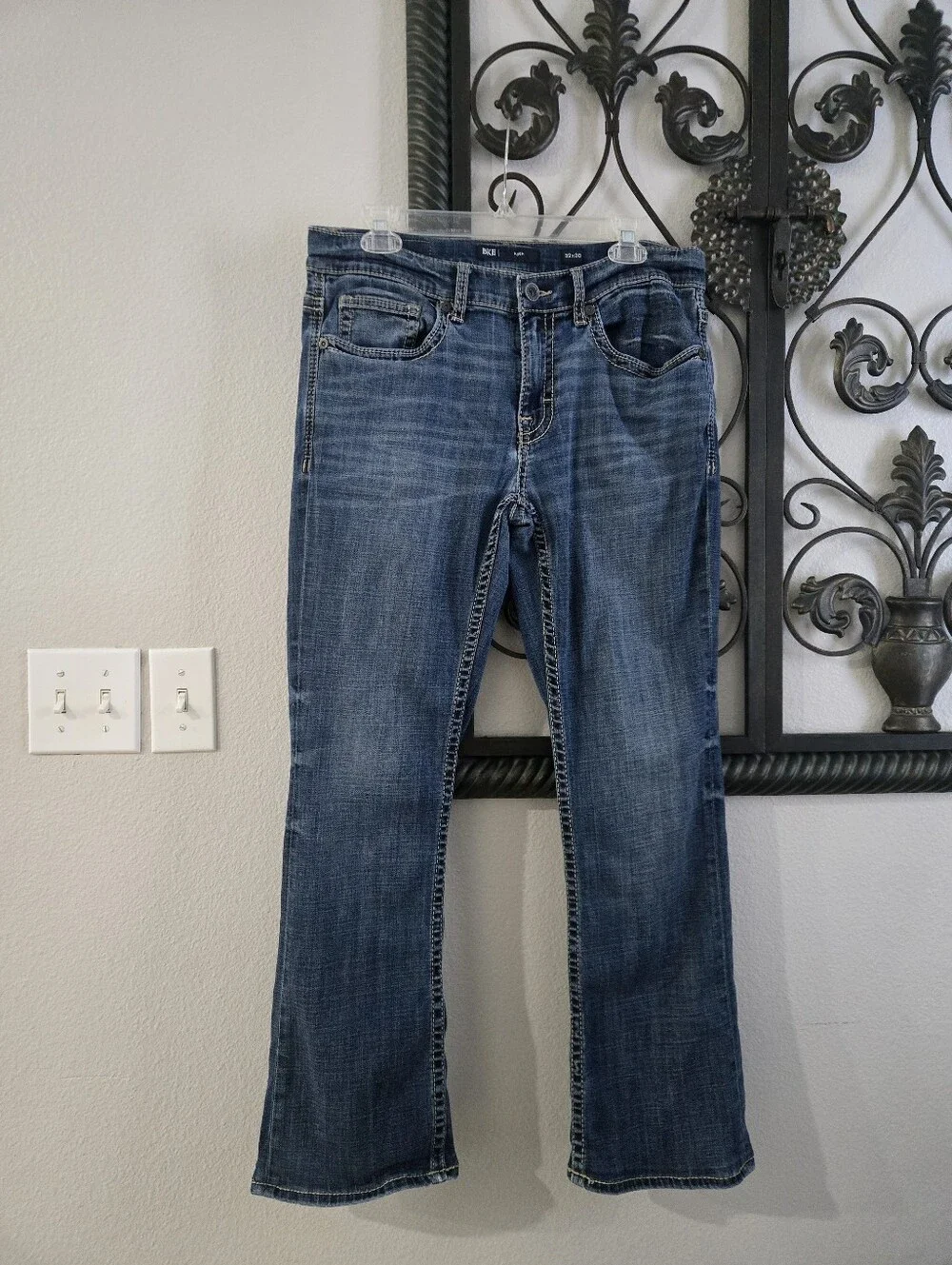BKE Men's Medium Blue Aiden Bootcut Jeans